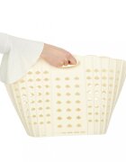 Ikonka Cos de rufe pliabil Beige cu doua manere robuste dimensiune 42 x 24 x 29 cm