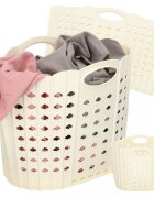 Ikonka Cos de rufe pliabil Beige cu doua manere robuste dimensiune 42 x 24 x 29 cm