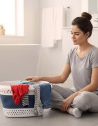 Ikonka Cos de rufe pliabil WhiteBlue spatios si compact din silicon 32L
