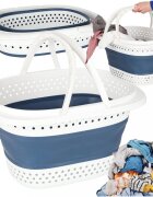 Ikonka Cos de rufe pliabil WhiteBlue spatios si compact din silicon 32L