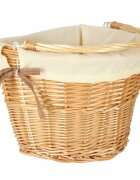 Ikonka Cos pentru bicicleta impletit din rachita prevazut cu maner de transport detasabil dimensiune 26 x 23 cm White