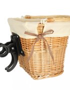 Ikonka Cos pentru bicicleta impletit din rachita prevazut cu maner de transport detasabil dimensiune 26 x 23 cm White