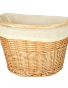 Ikonka Cos pentru bicicleta impletit din rachita prevazut cu maner de transport detasabil dimensiune 26 x 23 cm White