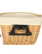 Ikonka Cos pentru bicicleta impletit din rachita prevazut cu maner de transport detasabil dimensiune 26 x 23 cm White