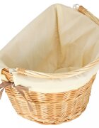 Ikonka Cos pentru bicicleta impletit din rachita prevazut cu maner de transport detasabil dimensiune 26 x 23 cm White