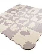 Ikonka Covor puzzle pentru copii cu forme detasabile 3D impermeabil din spuma EVA amortizeaza caderile cu 36 piese dimesiune 143 x 143 cm GriEcru