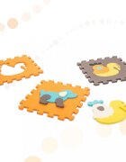 Ikonka Covor tip puzzle pentru copii din spuma EVA flexibila cu 25 piese in husa cu fermoar dimensiune 114 x 1 x 114 cm Cute Animals
