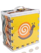 Ikonka Covor tip puzzle pentru copii din spuma EVA flexibila cu 25 piese in husa cu fermoar dimensiune 114 x 1 x 114 cm Cute Animals