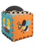 Ikonka Covor tip puzzle pentru copii din spuma EVA flexibila cu 25 piese in husa cu fermoar dimensiune 114 x 1 x 114 cm Cute Animals