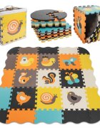 Ikonka Covor tip puzzle pentru copii din spuma EVA flexibila cu 25 piese in husa cu fermoar dimensiune 114 x 1 x 114 cm Cute Animals