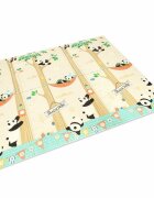 Ikonka Covoras de joaca pliabil cu doua fete pentru copii Panda Street realizat din spuma xpe dimensiune 180 x 200 cm protectie impotriva loviturilor potrivit pentru interior si exterior