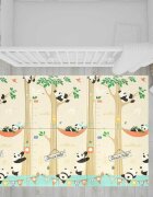 Ikonka Covoras de joaca pliabil cu doua fete pentru copii Panda Street realizat din spuma xpe dimensiune 180 x 200 cm protectie impotriva loviturilor potrivit pentru interior si exterior