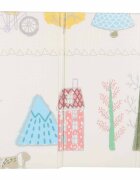 Ikonka Covoras de joaca pliabil cu doua fete Teddy Bears Trees 150 x 200 cm din spuma XPE structura antiderapanta husa de transport inclusa protectie impotriva loviturilor potrivit pentru interior si exterior