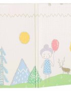 Ikonka Covoras de joaca pliabil cu doua fete Teddy Bears Trees 150 x 200 cm din spuma XPE structura antiderapanta husa de transport inclusa protectie impotriva loviturilor potrivit pentru interior si exterior