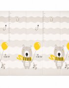 Ikonka Covoras de joaca pliabil cu doua fete Teddy Bears Trees 150 x 200 cm din spuma XPE structura antiderapanta husa de transport inclusa protectie impotriva loviturilor potrivit pentru interior si exterior