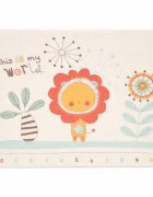 Ikonka Covoras de joaca pliabil pentru copii cu doua fete Happy Animals din spuma XPE structura antiderapanta dimensiune 180 x 200 cm potrivit pentru interior si exterior