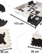 Ikonka Covoras puzzle din spuma cu 36 piese Negru-Gri-Ecru