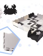 Ikonka Covoras puzzle din spuma cu 36 piese Negru-Gri-Ecru