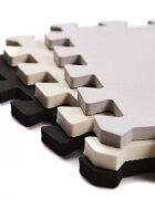 Ikonka Covoras puzzle din spuma cu 36 piese Negru-Gri-Ecru