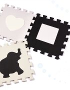 Ikonka Covoras puzzle din spuma cu 36 piese Negru-Gri-Ecru