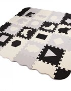 Ikonka Covoras puzzle din spuma cu 36 piese Negru-Gri-Ecru