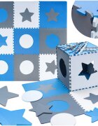 Ikonka Covoras puzzle din spuma cu 8 elemente Blue Gri