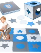 Ikonka Covoras puzzle din spuma cu 8 elemente Blue Gri