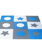 Ikonka Covoras puzzle din spuma cu 8 elemente Blue Gri
