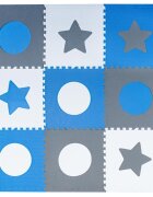 Ikonka Covoras puzzle din spuma cu 8 elemente Blue Gri