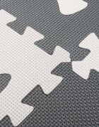 Ikonka Covoras puzzle din spuma cu 9 elemente 85x85cm Ecru Gri