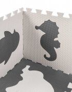 Ikonka Covoras puzzle din spuma cu 9 elemente 85x85cm Ecru Gri