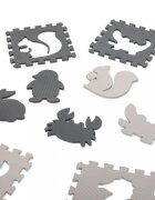 Ikonka Covoras puzzle din spuma cu 9 elemente 85x85cm Ecru Gri