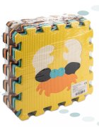 Ikonka Covoras puzzle din spuma pentru copii Cute Animals compus din 9 piese in husa cu fermoar