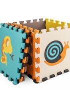 Ikonka Covoras puzzle din spuma pentru copii Cute Animals compus din 9 piese in husa cu fermoar