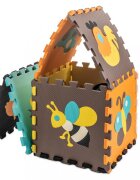 Ikonka Covoras puzzle din spuma pentru copii Cute Animals compus din 9 piese in husa cu fermoar