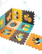 Ikonka Covoras puzzle din spuma pentru copii Cute Animals compus din 9 piese in husa cu fermoar