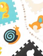 Ikonka Covoras puzzle din spuma pentru copii Cute Animals compus din 9 piese in husa cu fermoar