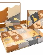 Ikonka Covoras puzzle din spuma pentru copii Dinozaurs compus din 36 piese dimensiune 143 x 143 cm