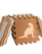 Ikonka Covoras puzzle din spuma pentru copii Dinozaurs compus din 36 piese dimensiune 143 x 143 cm