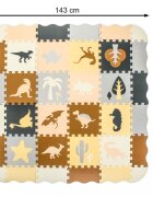 Ikonka Covoras puzzle din spuma pentru copii Dinozaurs compus din 36 piese dimensiune 143 x 143 cm