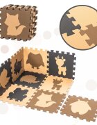 Ikonka Covoras tip puzzle pentru copii cu 9 elemente din spuma eva dimensiune 85 x 85 cm bejmaro
