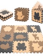 Ikonka Covoras tip puzzle pentru copii cu 9 elemente din spuma eva dimensiune 85 x 85 cm bejmaro