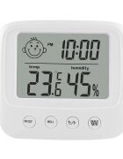 Ikonka Higrometru de uz casnic cu functie de Termometru si Ceas afisaj LCD dimensiune 8.5 x 7.8 x 2.8 cm