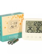 Ikonka Higrometru de uz casnic cu functie de Termometru si Ceas afisaj LCD dimensiune 8.5 x 7.8 x 2.8 cm