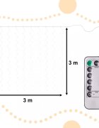 Ikonka Instalatie tip perdea cu fir din cupru cu telecomanda si 300 LED-uri Multicolore 3x3m