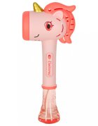 Ikonka Jucarie pentru baloane de sapun cu lumini si sunete dimensiune 32 x 14.5 cm Bubble Pink Unicorn
