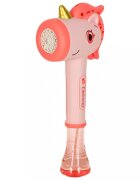 Ikonka Jucarie pentru baloane de sapun cu lumini si sunete dimensiune 32 x 14.5 cm Bubble Pink Unicorn