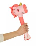 Ikonka Jucarie pentru baloane de sapun cu lumini si sunete dimensiune 32 x 14.5 cm Bubble Pink Unicorn