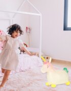 Ikonka Jumper gonflabil pentru copii Unicorn din cauciuc moale si flexibil dimensiune 47 x 60 x 22cm cu pompa inclusa