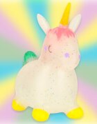 Ikonka Jumper gonflabil pentru copii Unicorn din cauciuc moale si flexibil dimensiune 47 x 60 x 22cm cu pompa inclusa